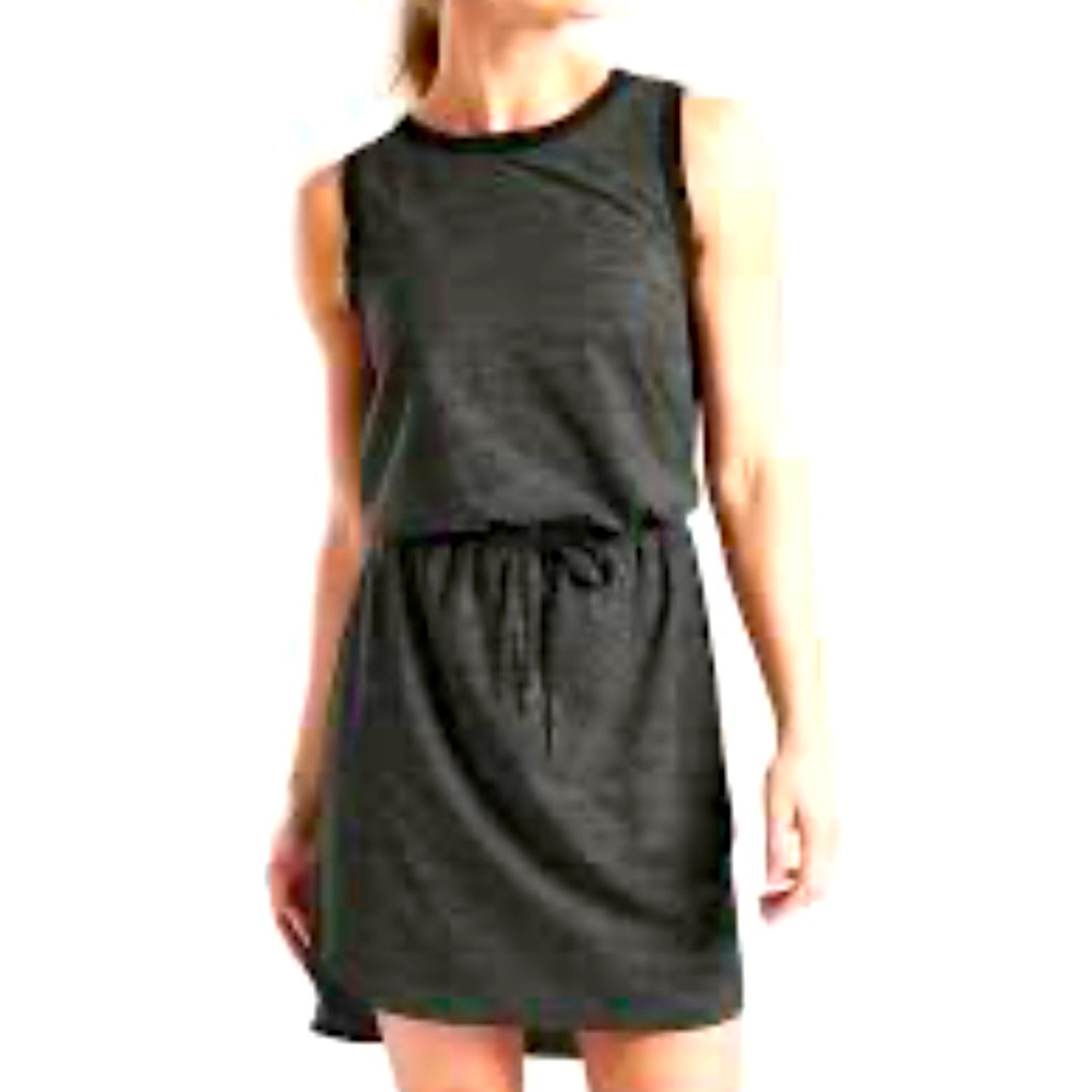 ATHLETA Rincon Drawstring Dress, S, NWT, gray featherweight stretch.